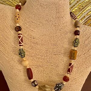 Boho carved necklace